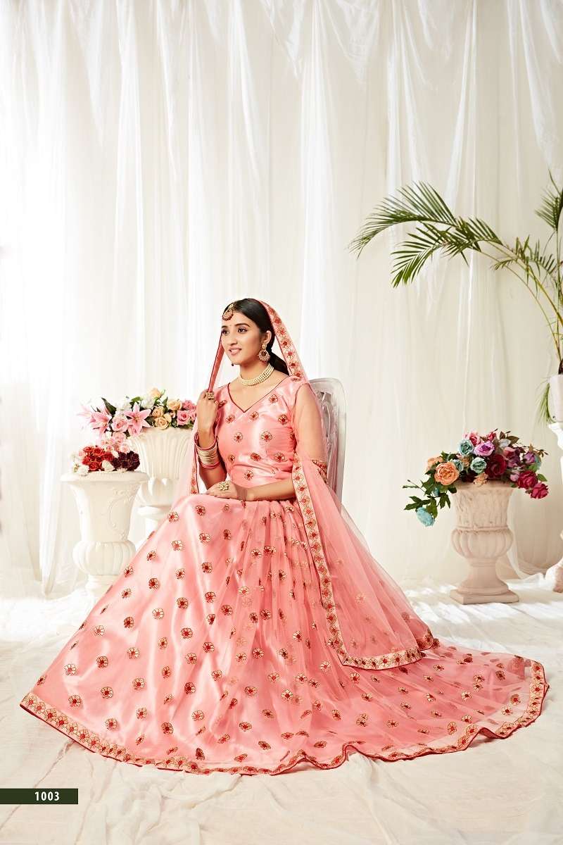 AGNILEKHA – 1003 PEACH DESIGNER PARTY WEAR LOOK HEAVY LEHENGA CHOLI Wholesale catalog