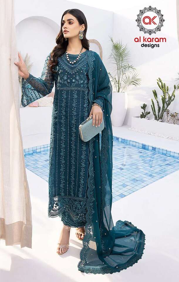 Al Karam 8786 Organza Embroidery Salwar Kameez  Wholesale catalog