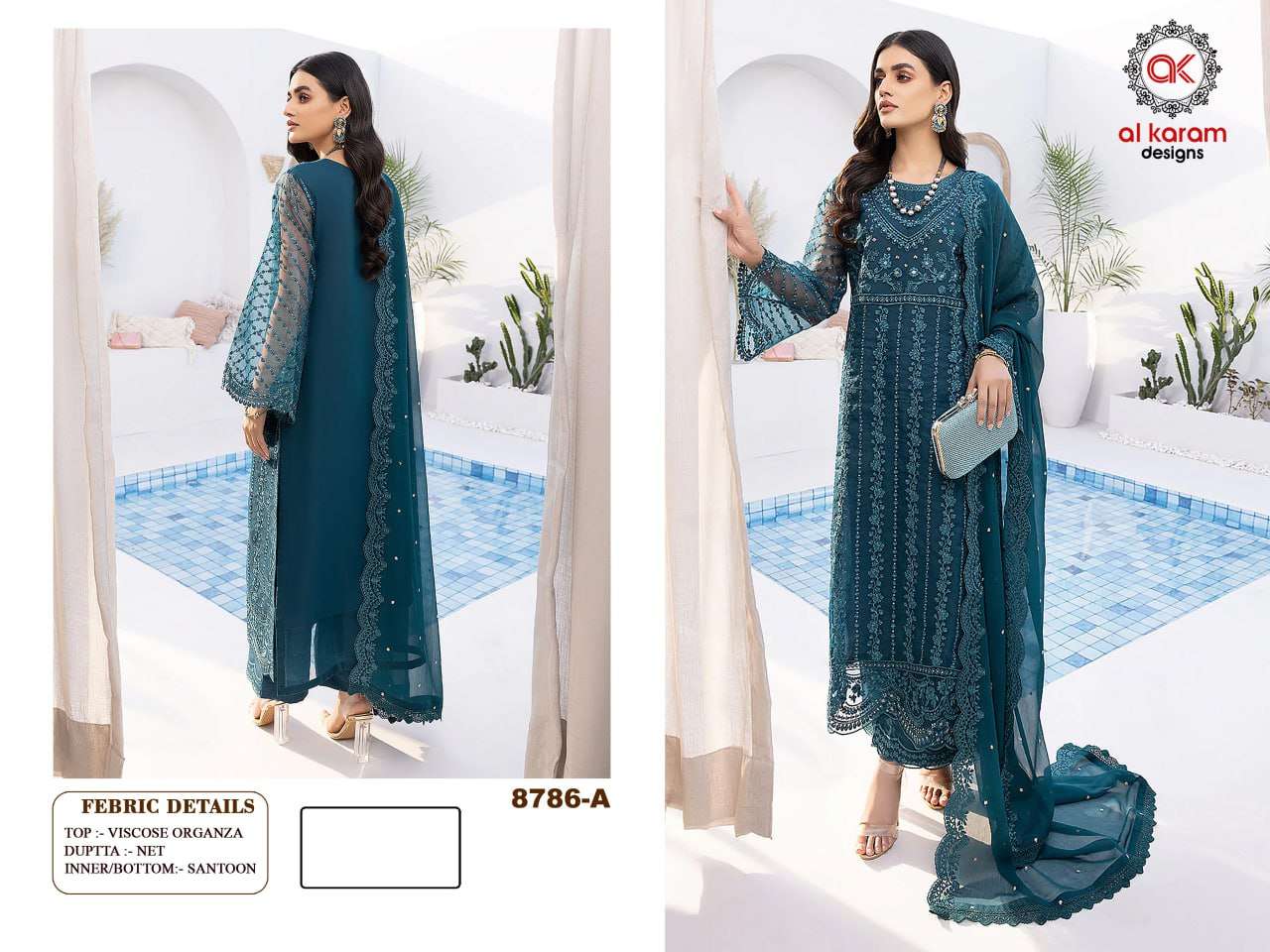 Al Karam 8786 Organza Embroidery Salwar Kameez  Wholesale catalog