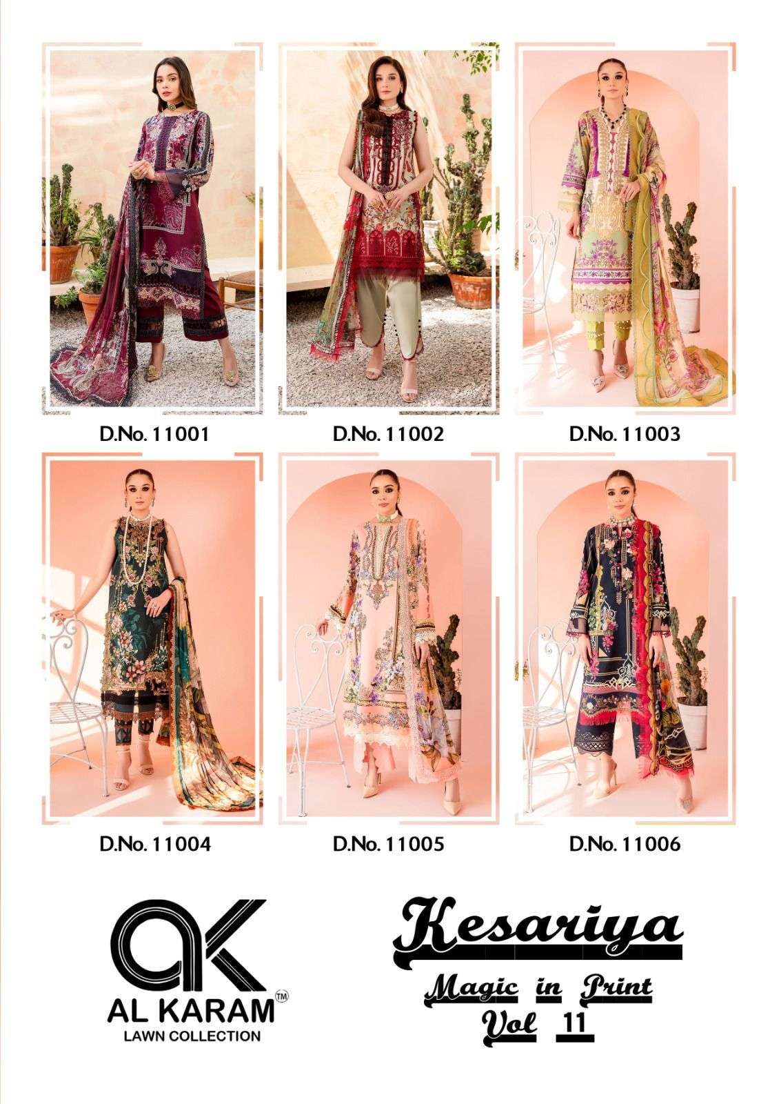 Al Karam Kesariya Vol 11 Cambric Cotton Dress Material Wholesale catalog