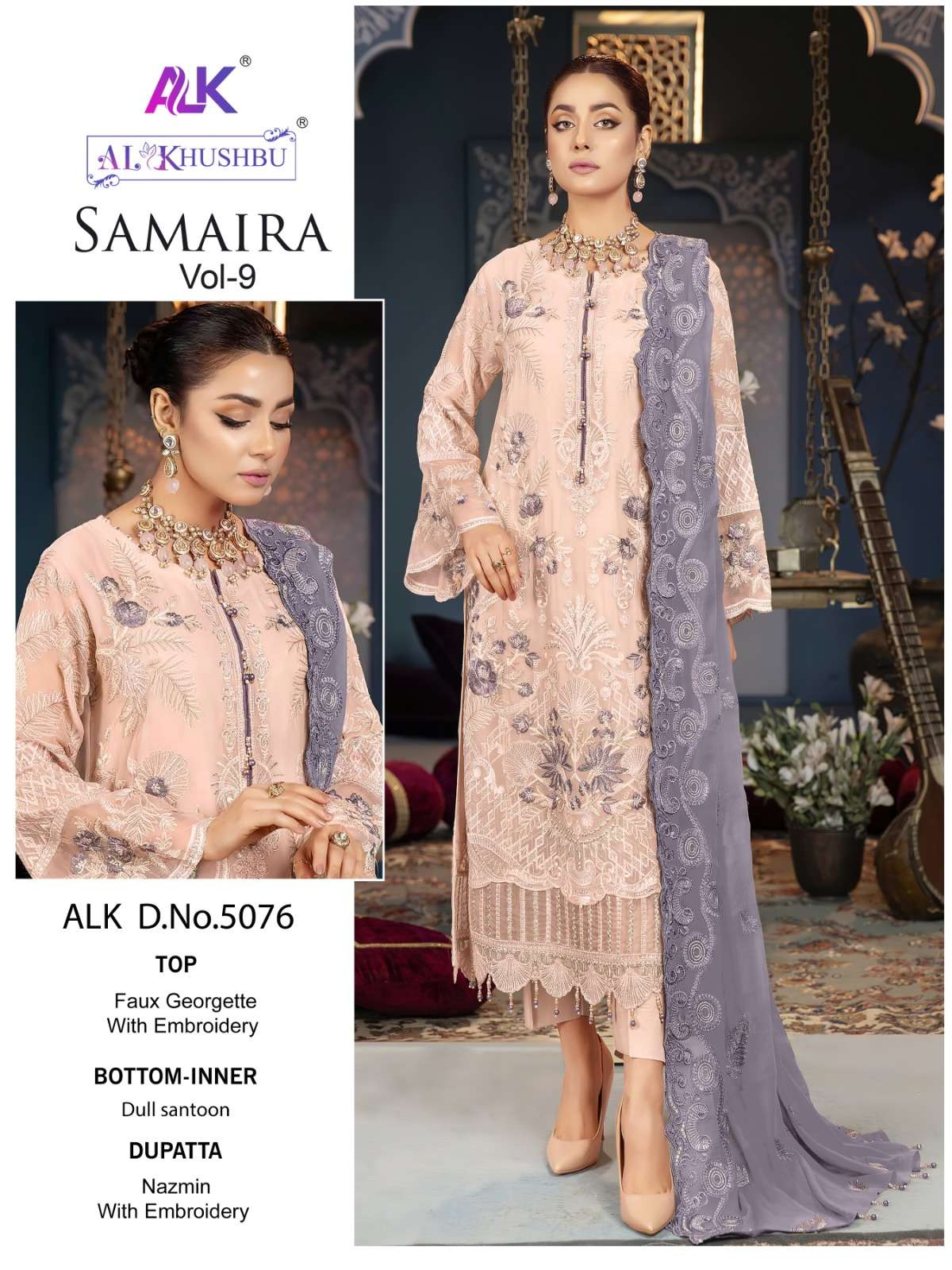 Al Khushbu Samaira Vol 9 Georgette Pakistani Suits Wholesale catalog