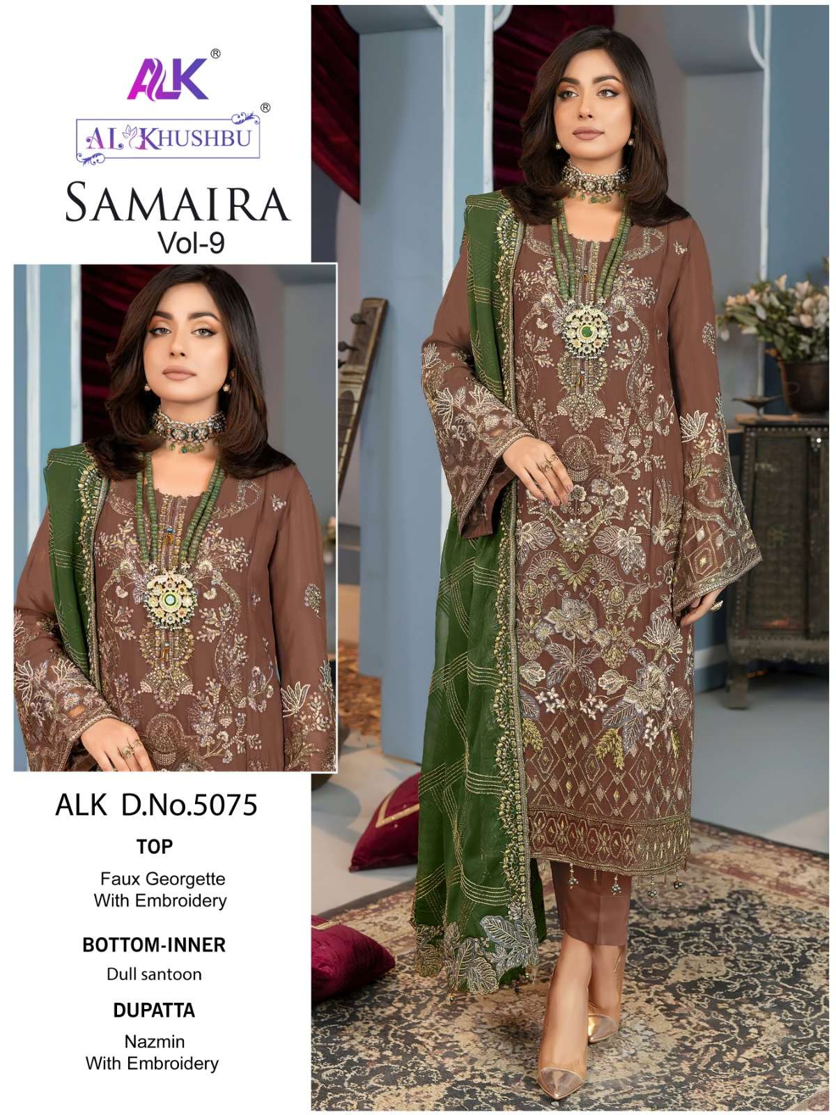 Al Khushbu Samaira Vol 9 Georgette Pakistani Suits Wholesale catalog