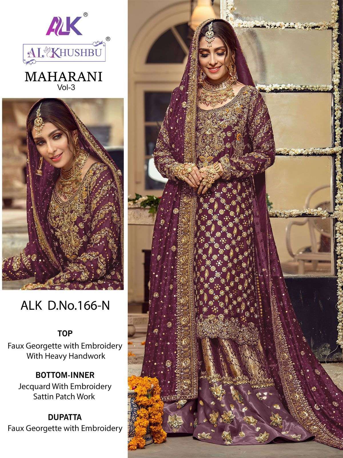 Alk Khushbu 166 N Wedding Wear Pakistani Suits Wholesale catalog