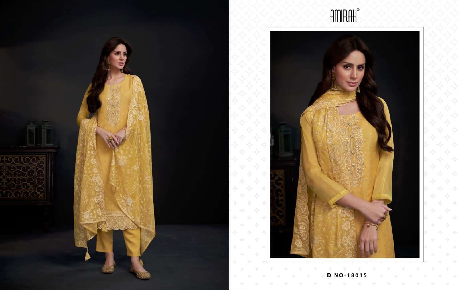 Amirah Ayra Organza Embroidery Salwar Kameez Wholesale catalog