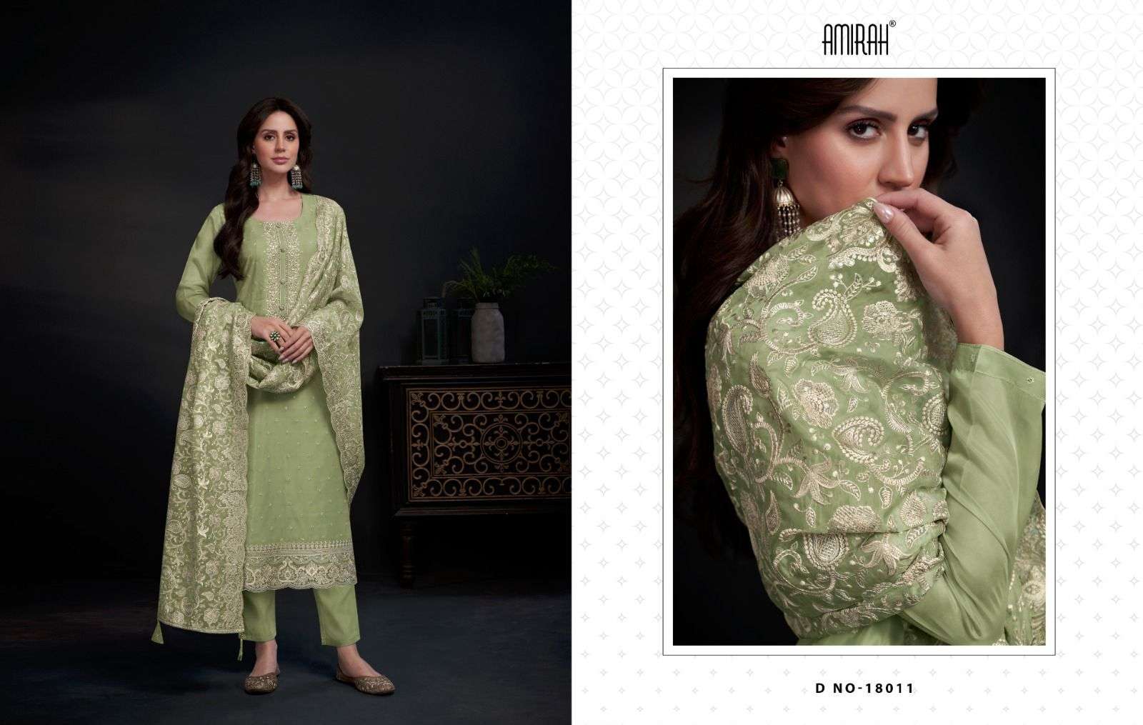 Amirah Ayra Organza Embroidery Salwar Kameez Wholesale catalog