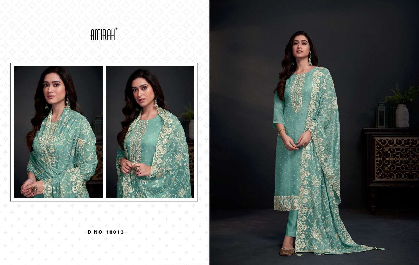 Amirah Ayra Organza Embroidery Salwar Kameez Wholesale catalog