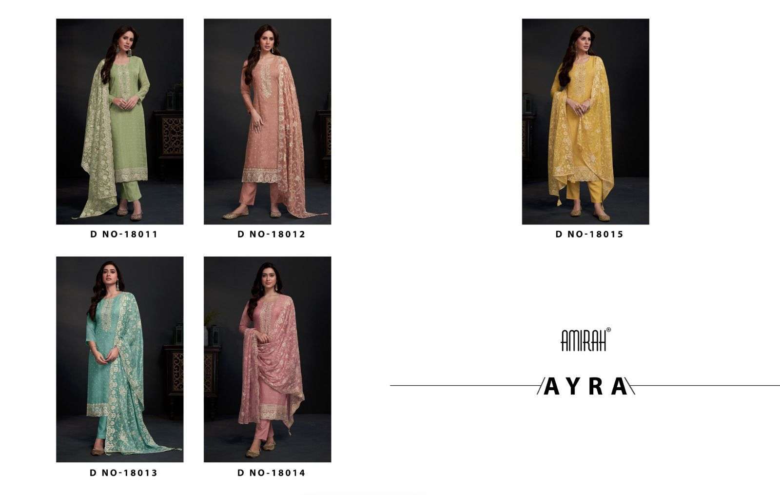 Amirah Ayra Organza Embroidery Salwar Kameez Wholesale catalog