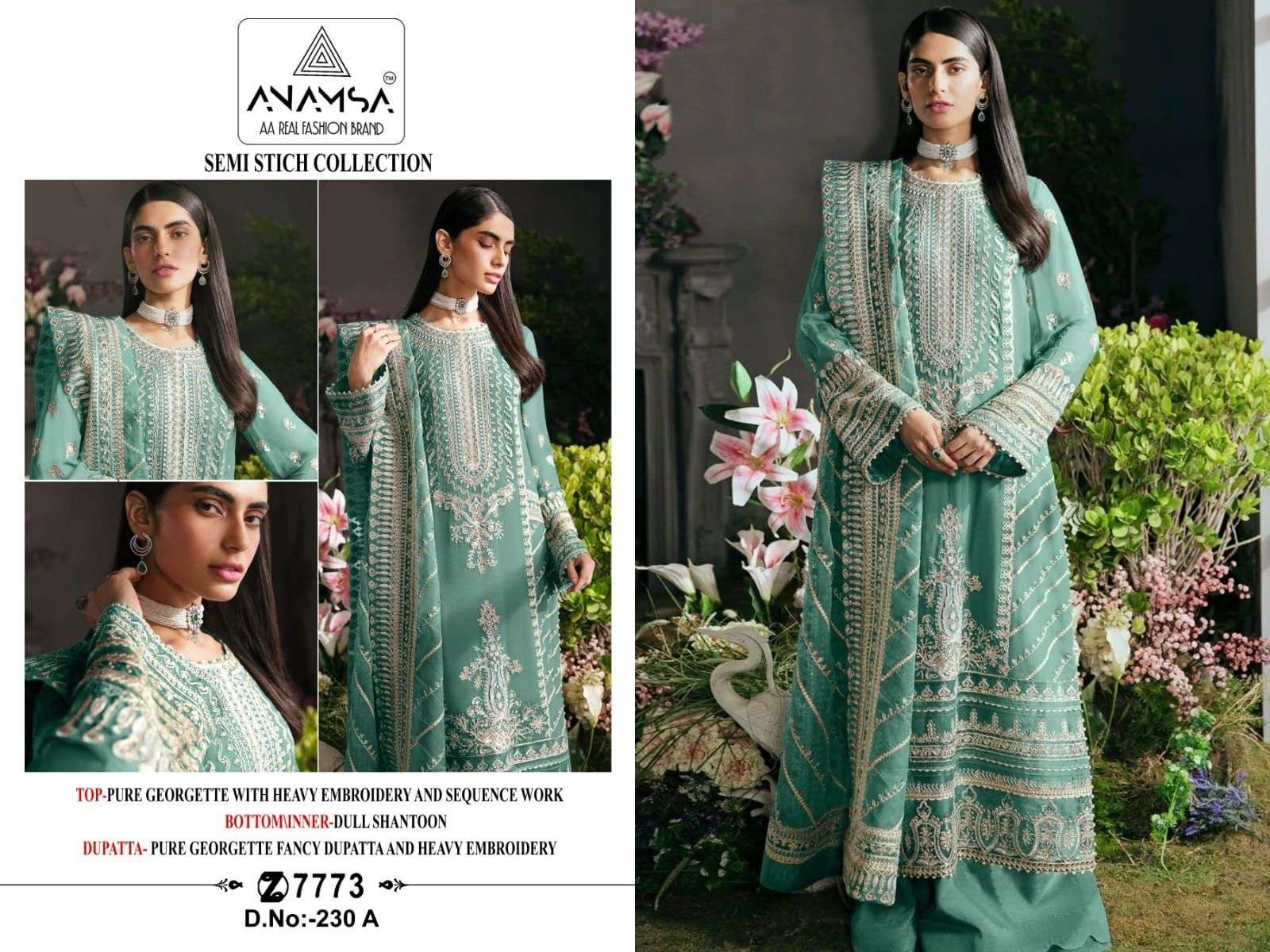 Anamsa 230 A To D Hit Colors Salwar Kameez Wholesale catalog