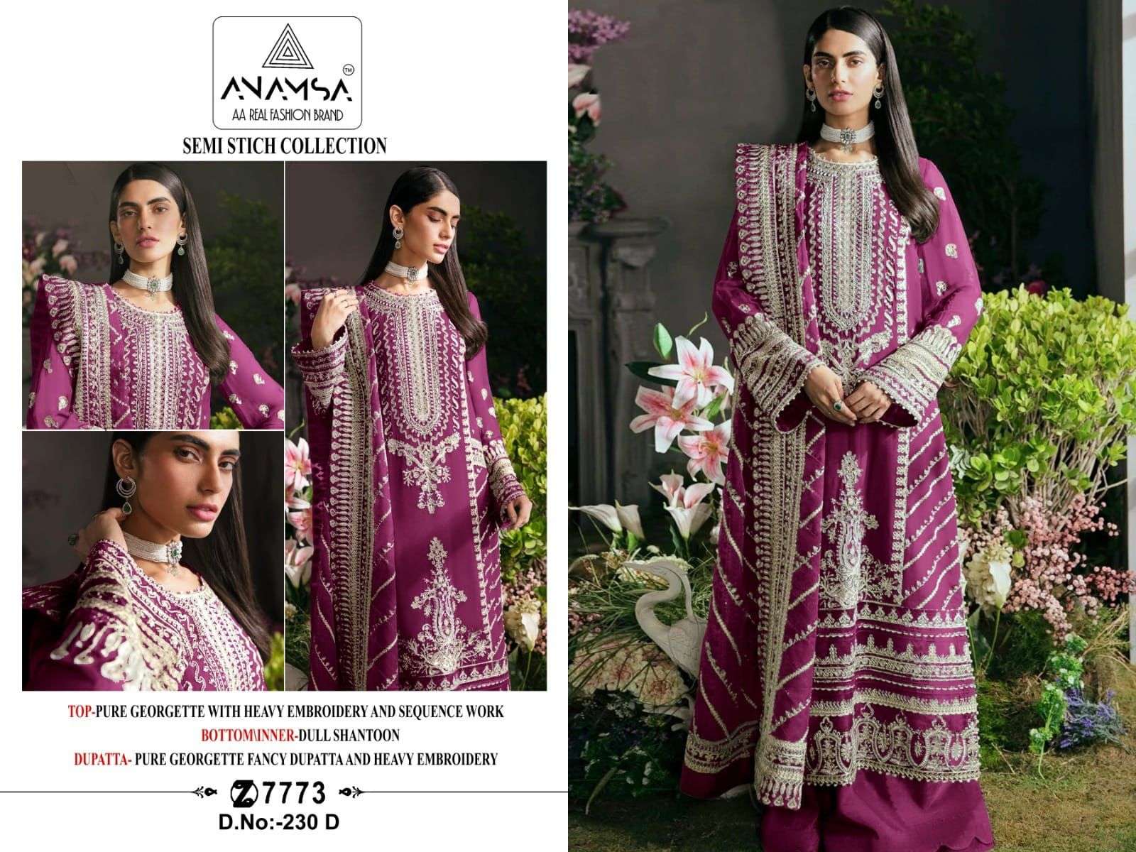 Anamsa 230 A To D Hit Colors Salwar Kameez Wholesale catalog