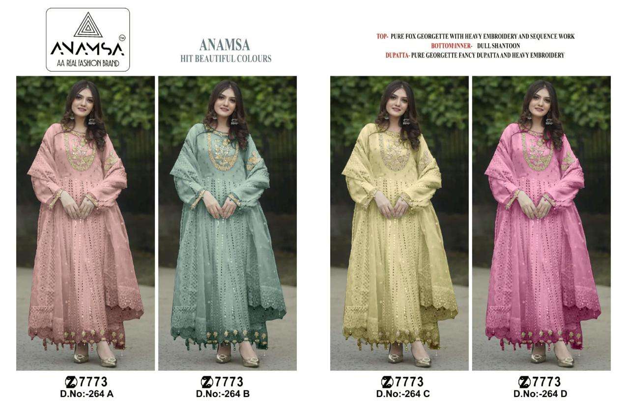 Anamsa 264 A To D Hits Color Salwar Kameez Wholesale catalog