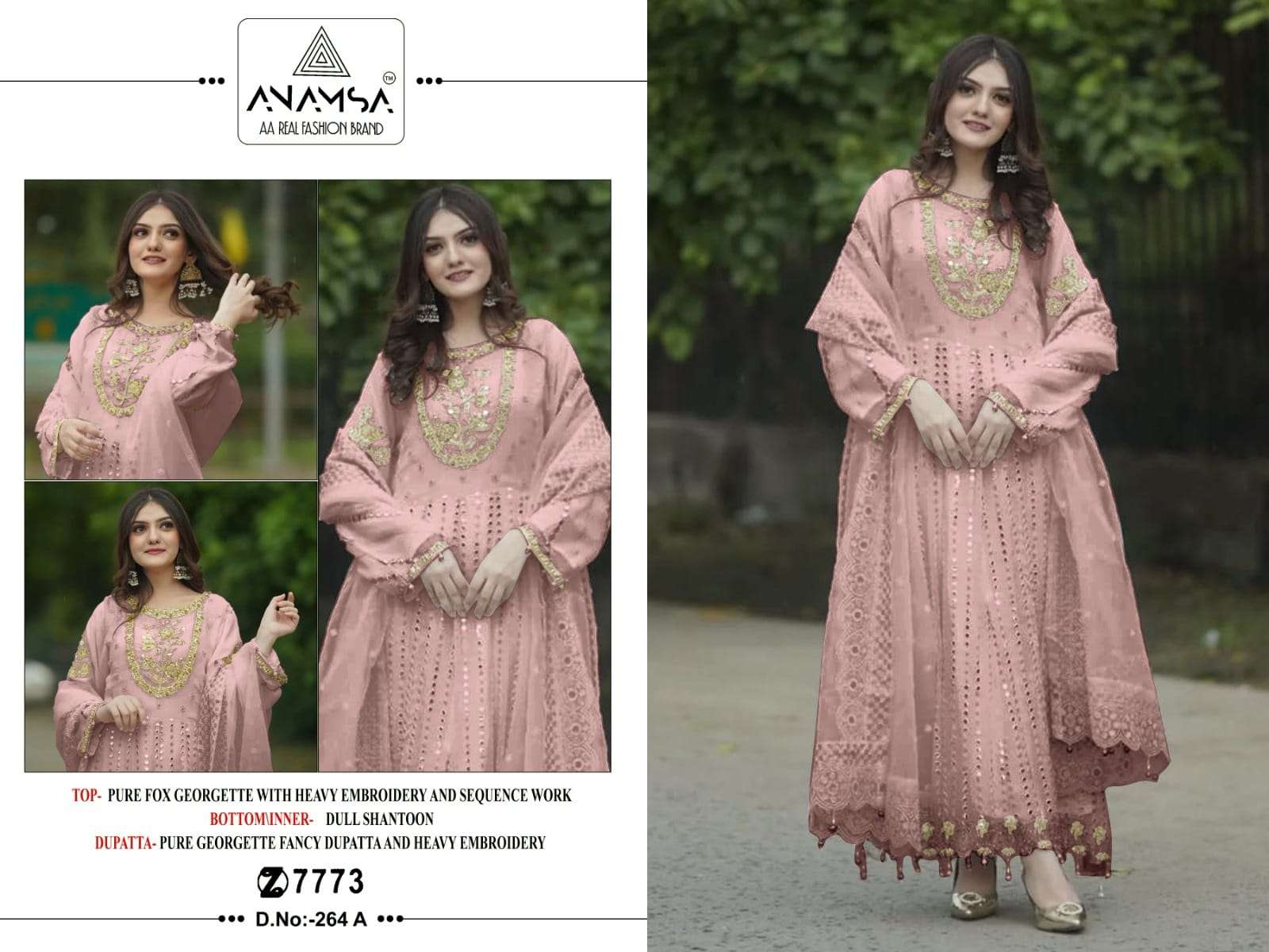 Anamsa 264 A To D Hits Color Salwar Kameez Wholesale catalog