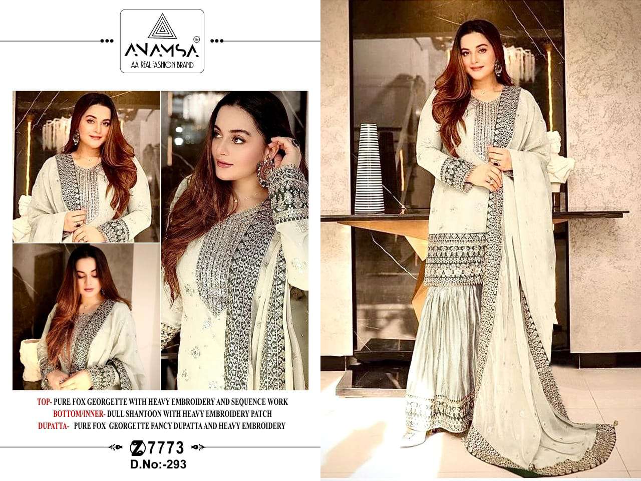 Anamsa 293 Heavy Embroidery Salwar Kameez Wholesale catalog