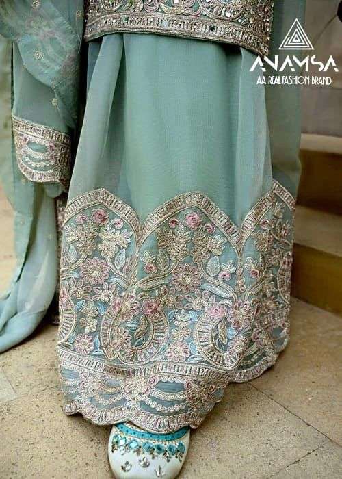 Anamsa 296 Sequense Embroidered Georgette Pakistani Suit Wholesale catalog