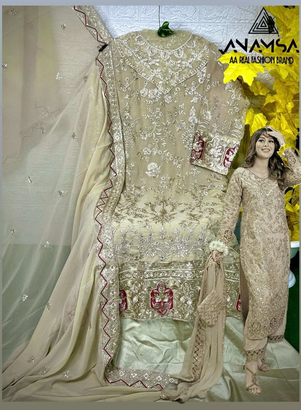 Anamsa 402 Embroidery Salwar Kameez Wholesale catalog