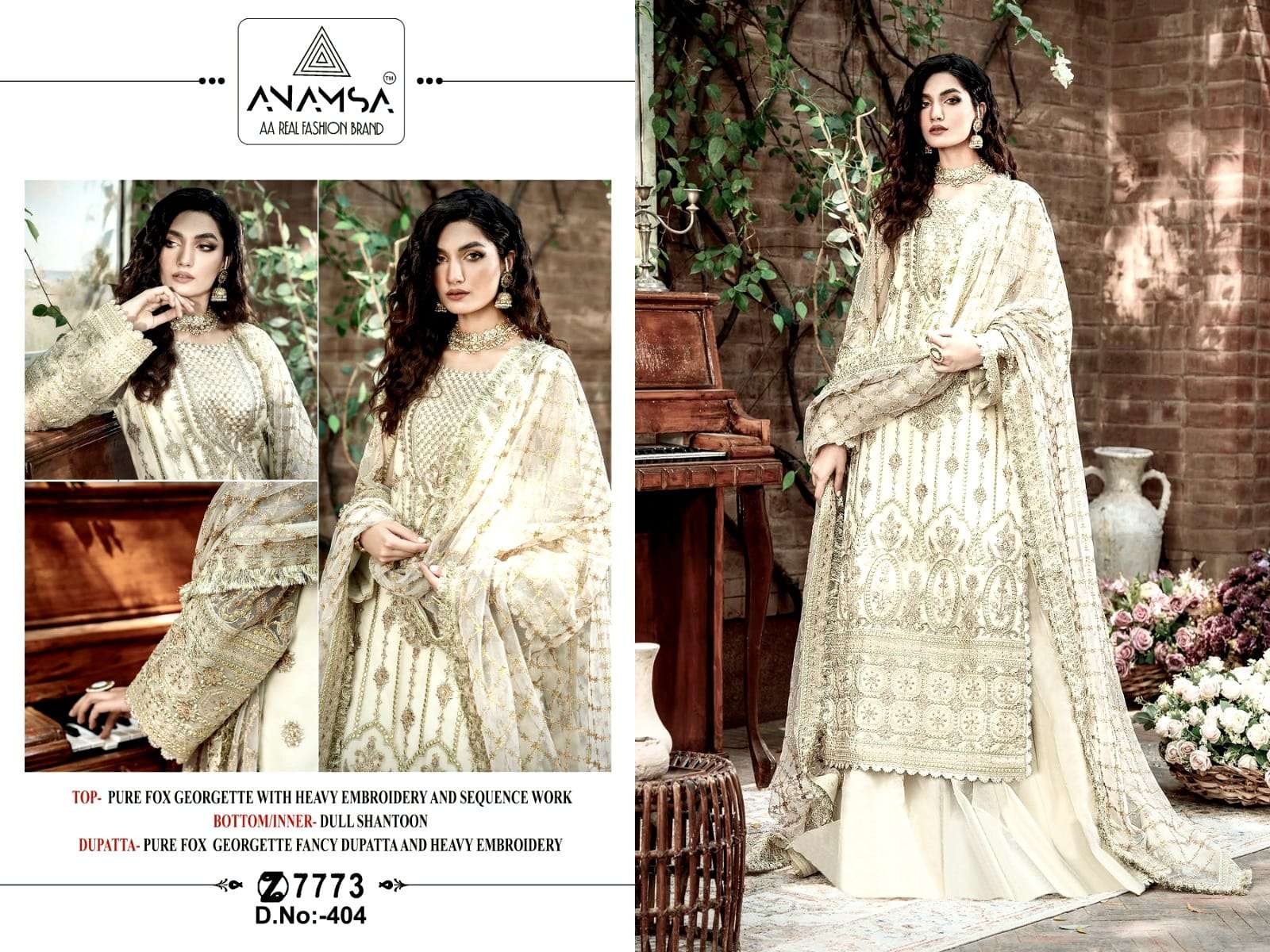 Anamsa 404 Georgette Embroidered Salwar Kameez Wholesale catalog