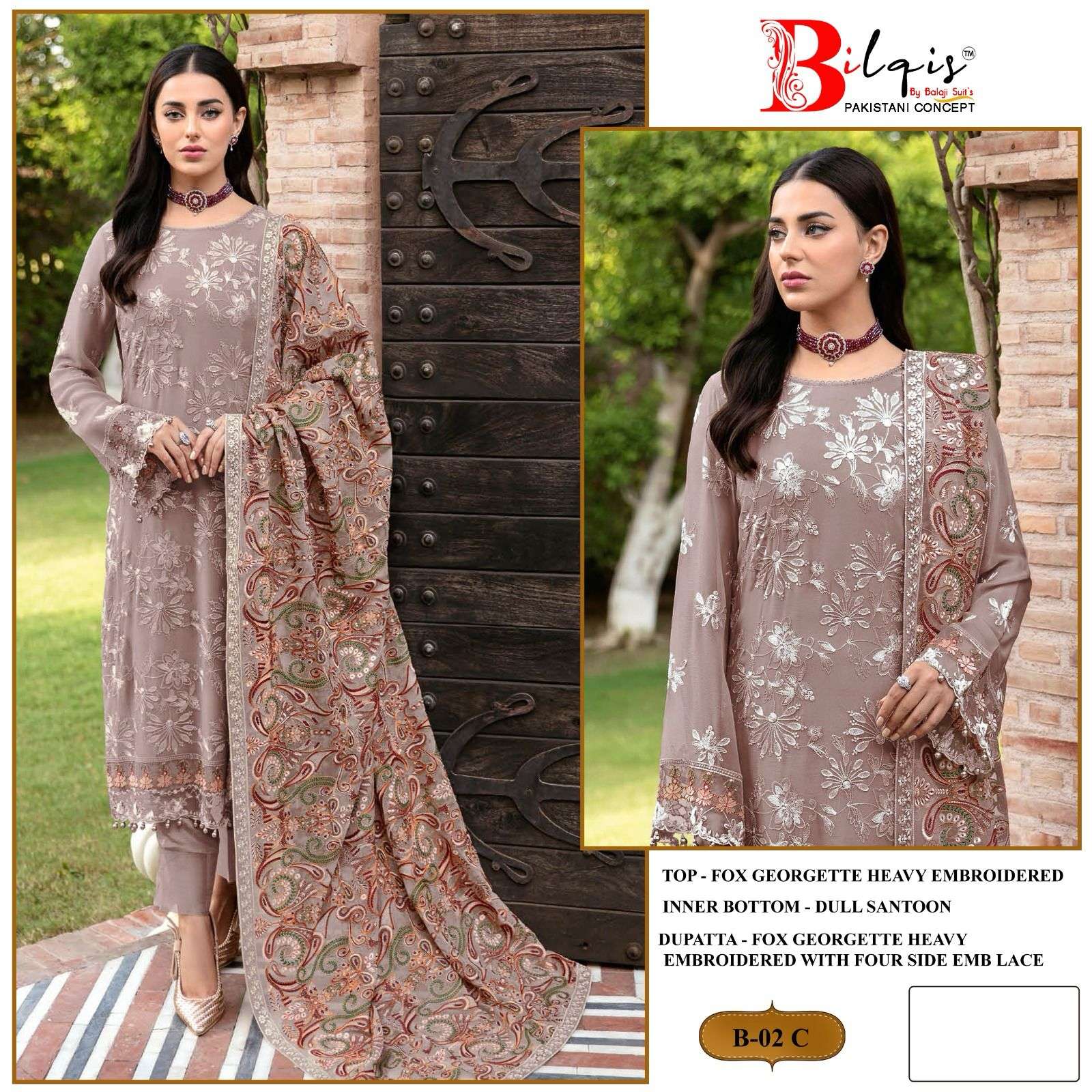 Bilqis B 02 A To D Georgtte Salwar Kameez Wholesale catalog