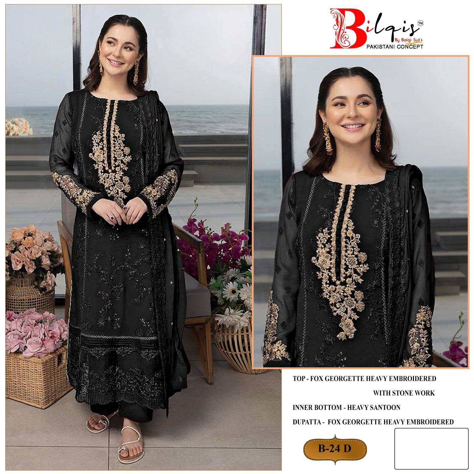 Bilqis B 24 A To D Georgette Salwar Kameez Wholesale catalog