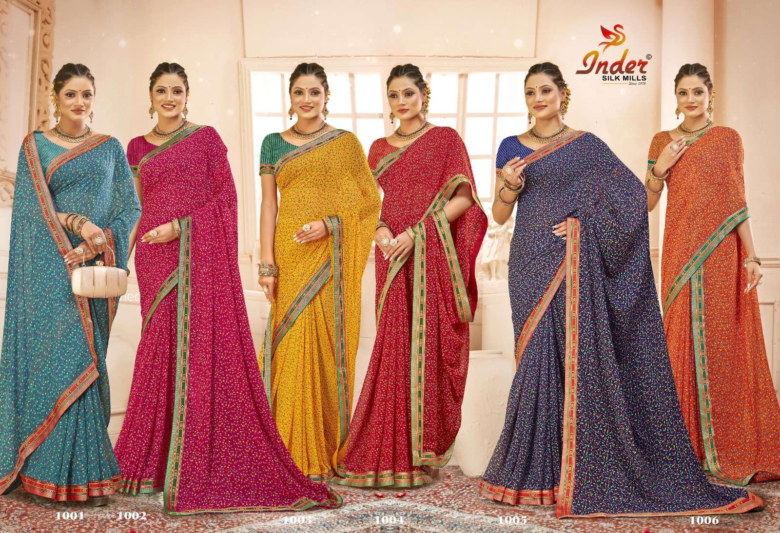 CHALLO 6537 INDER SILK MILLS Saree Wholesale catalog