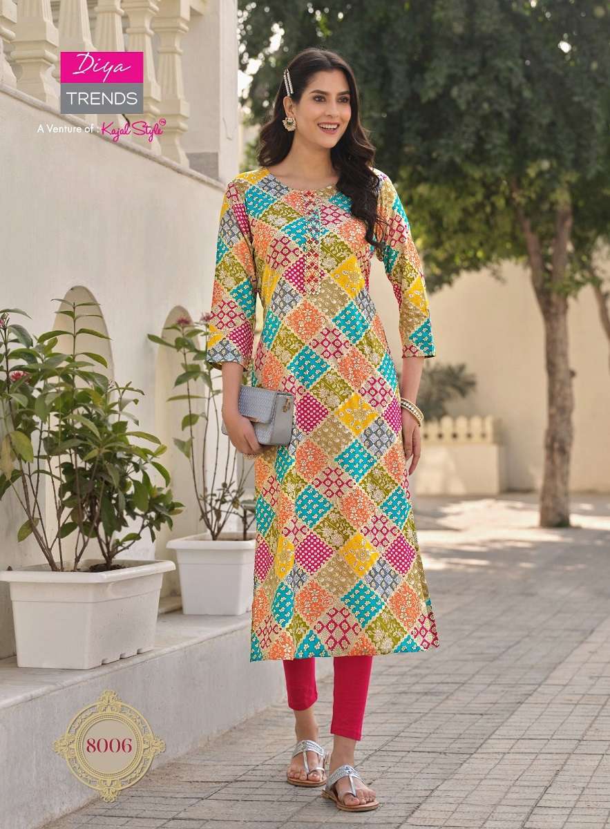 Diya Trends Garden City Vol-8 – Straight Kurtis -Wholesale Catalog