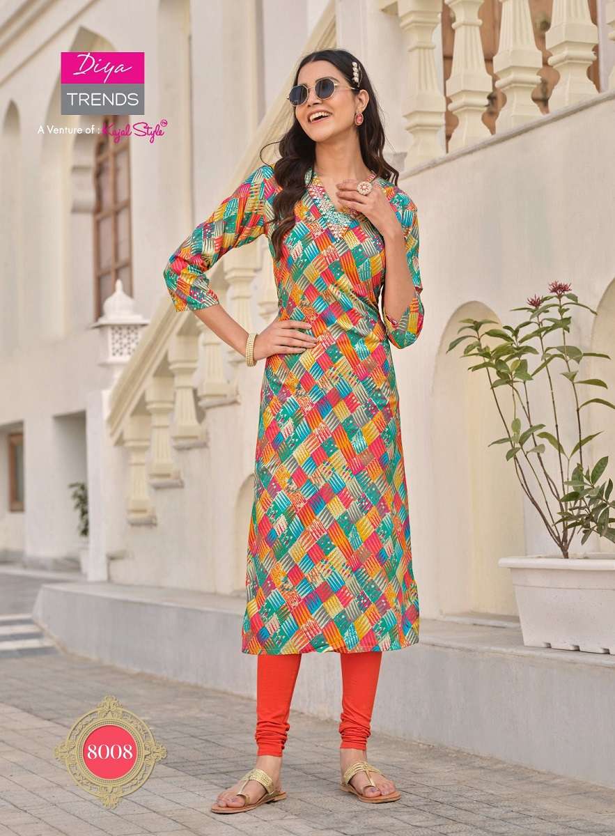 Diya Trends Garden City Vol-8 – Straight Kurtis -Wholesale Catalog