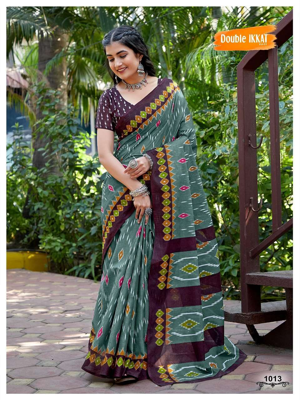 Double Ikkat Vol-1 Cotton Sarees Wholesale Catalog 