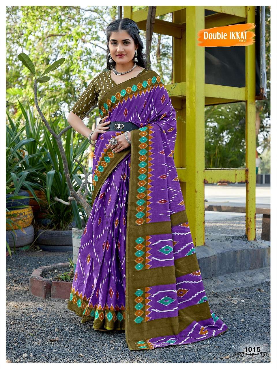 Double Ikkat Vol-1 Cotton Sarees Wholesale Catalog 