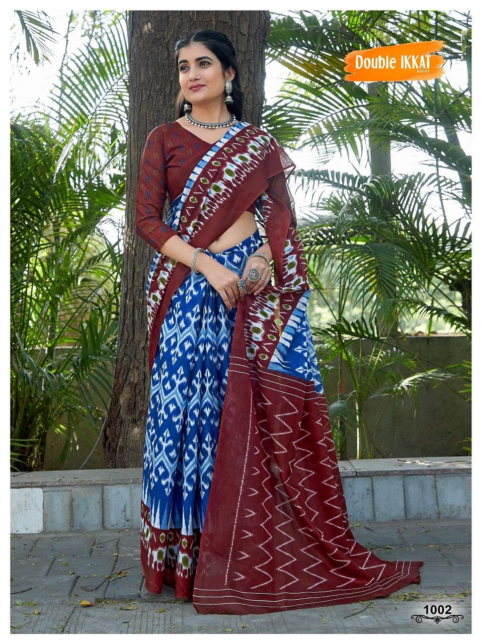 Double Ikkat Vol-1 Cotton Sarees Wholesale Catalog 