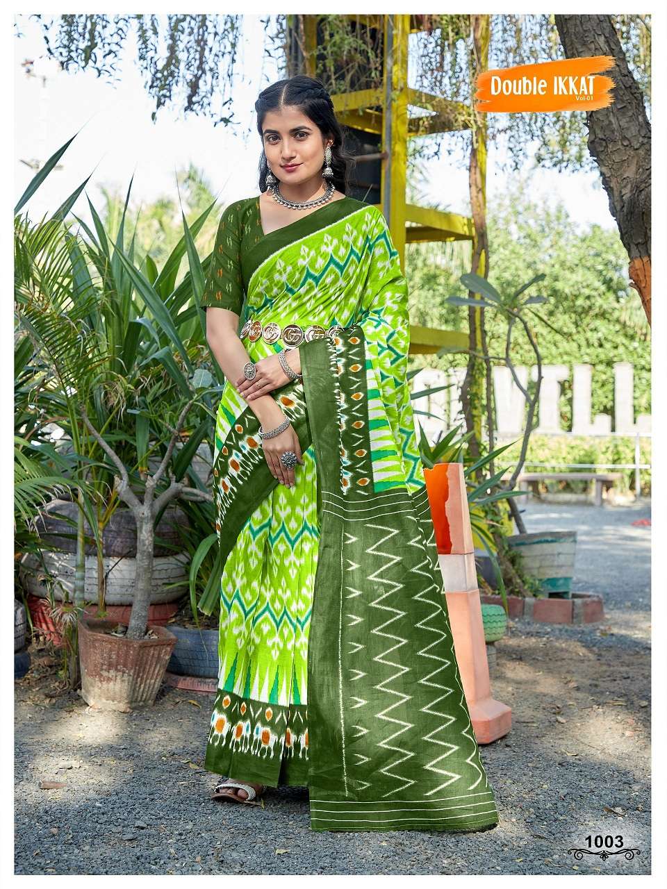 Double Ikkat Vol-1 Cotton Sarees Wholesale Catalog 