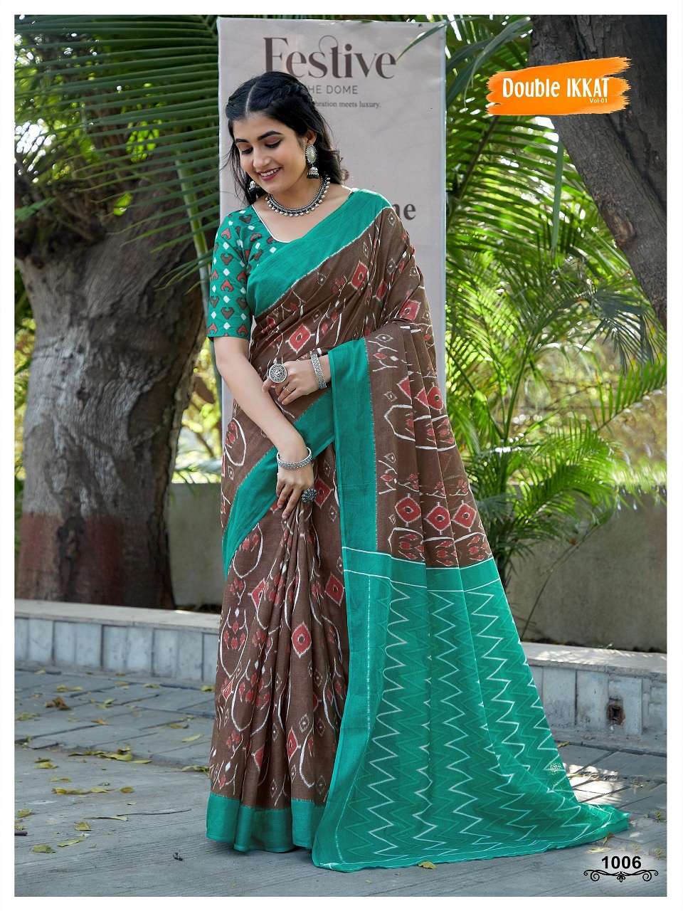 Double Ikkat Vol-1 Cotton Sarees Wholesale Catalog 