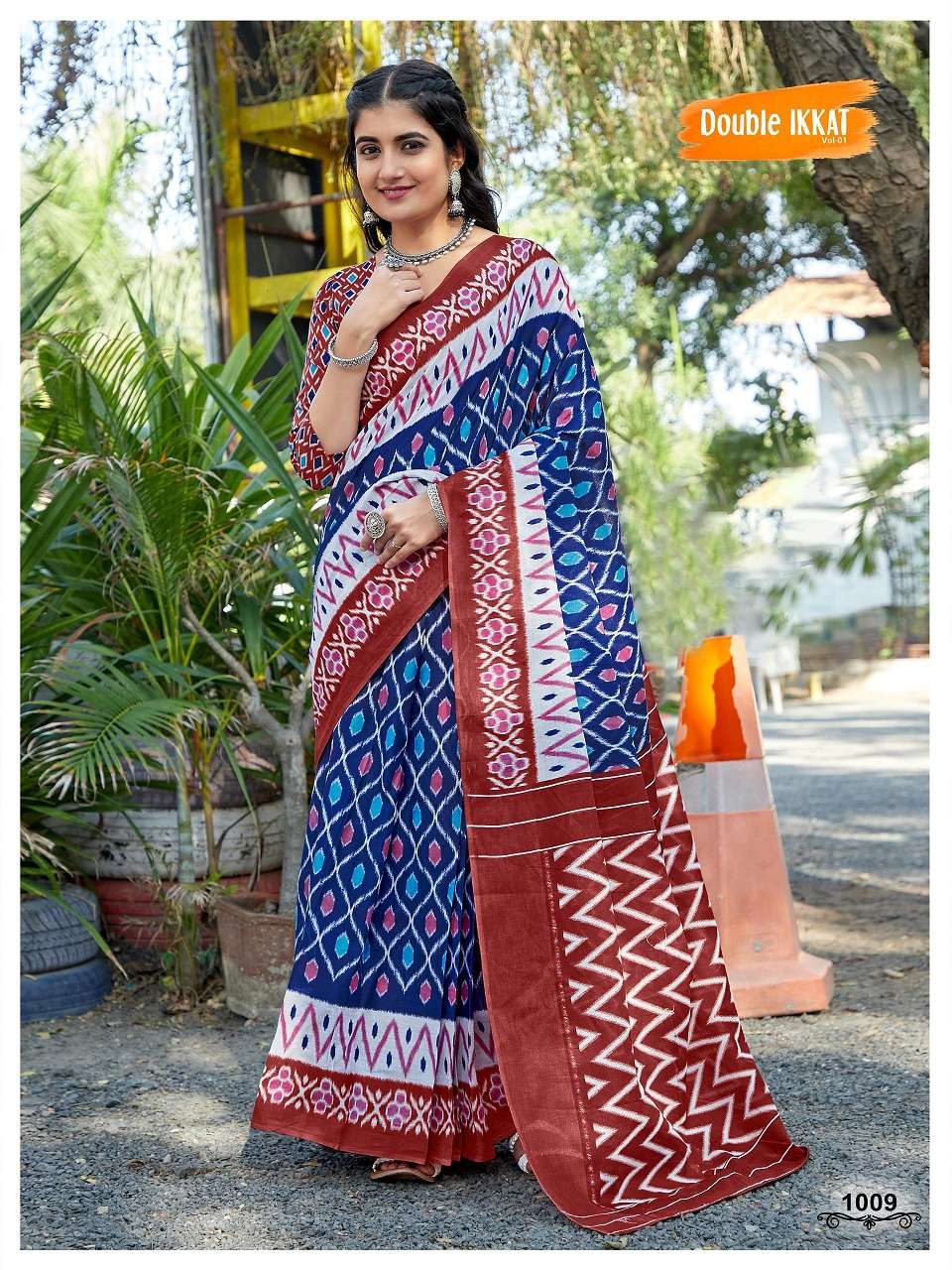 Double Ikkat Vol-1 Cotton Sarees Wholesale Catalog 