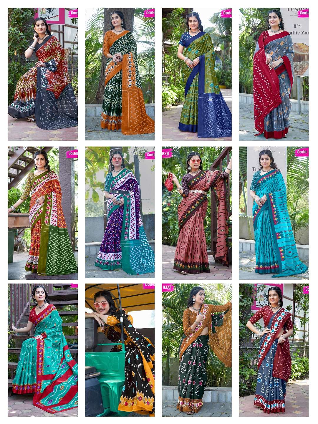 Double Ikkat Vol-2- Cotton Sarees Wholesale Catalog