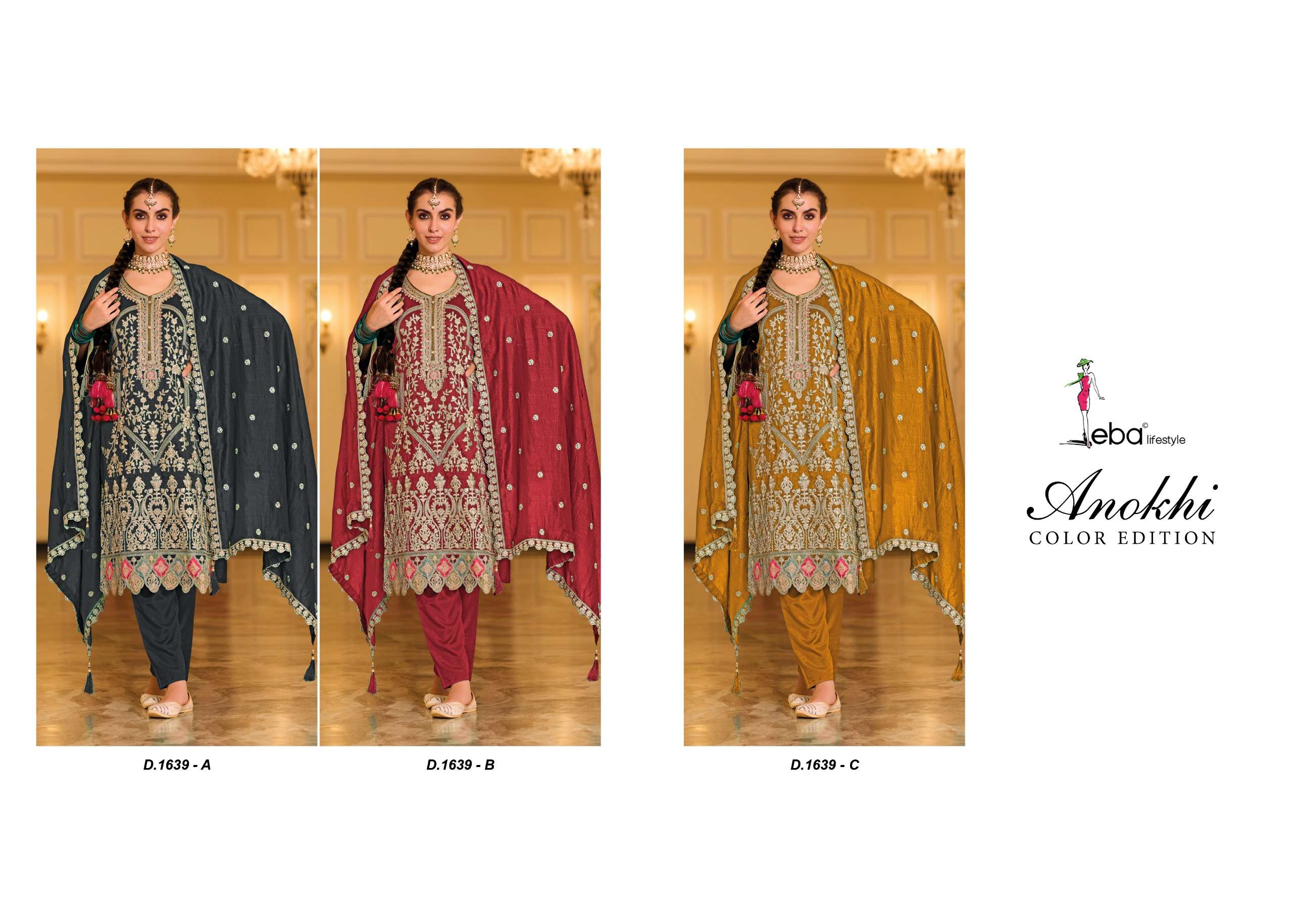 Eba Anokhi Color Premium Silk Pakistani Suits Wholesale catalog
