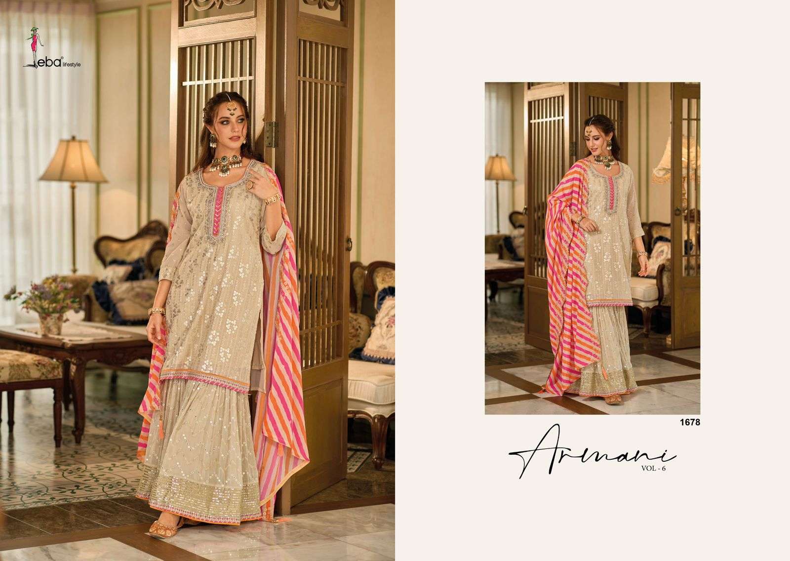 Eba Armani Vol 6 Embroidery Pakistani Suits Wholesale catalog