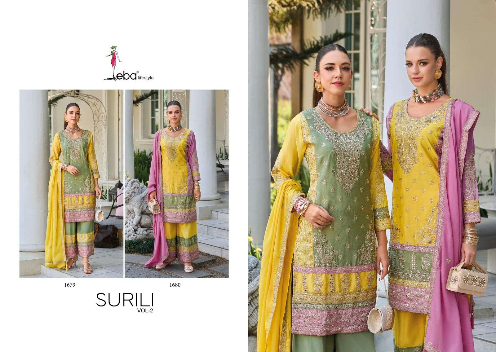 Eba Surili Vol 2 Heavy Chinon Designer Salwar Suits Wholesale catalog