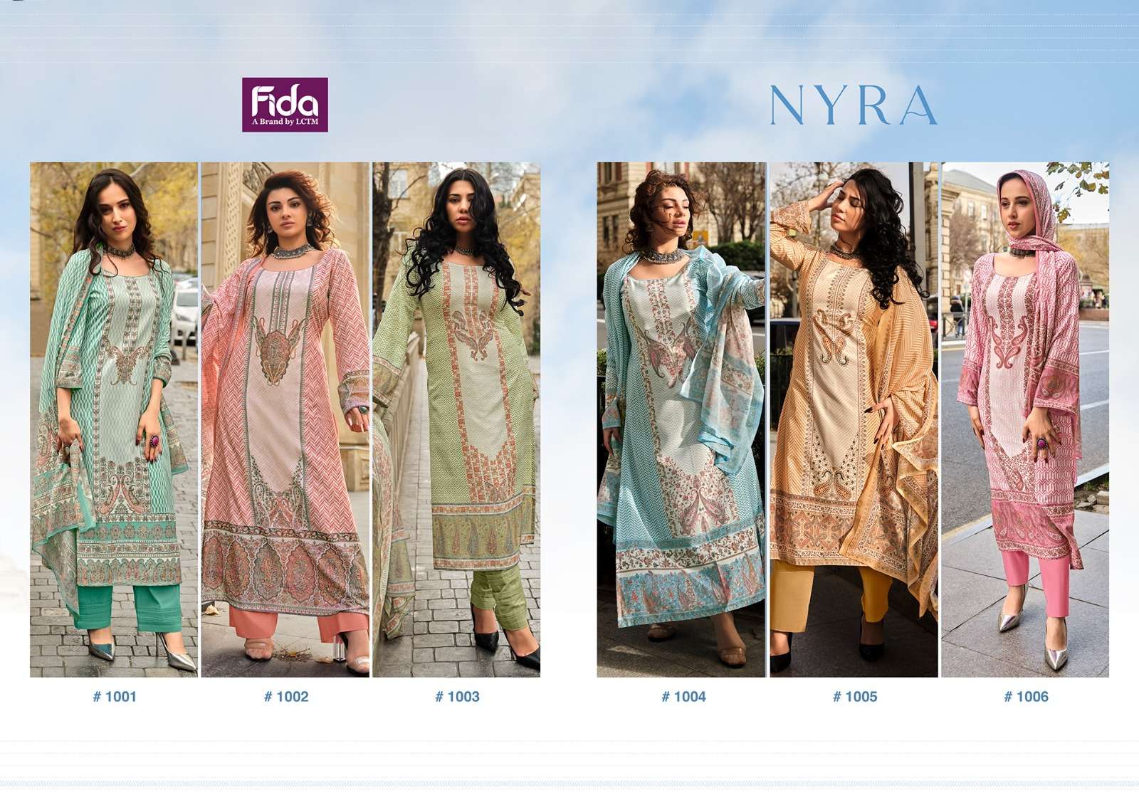 Fida Nyra Digital Printed Cotton Dress Material Wholesale catalog