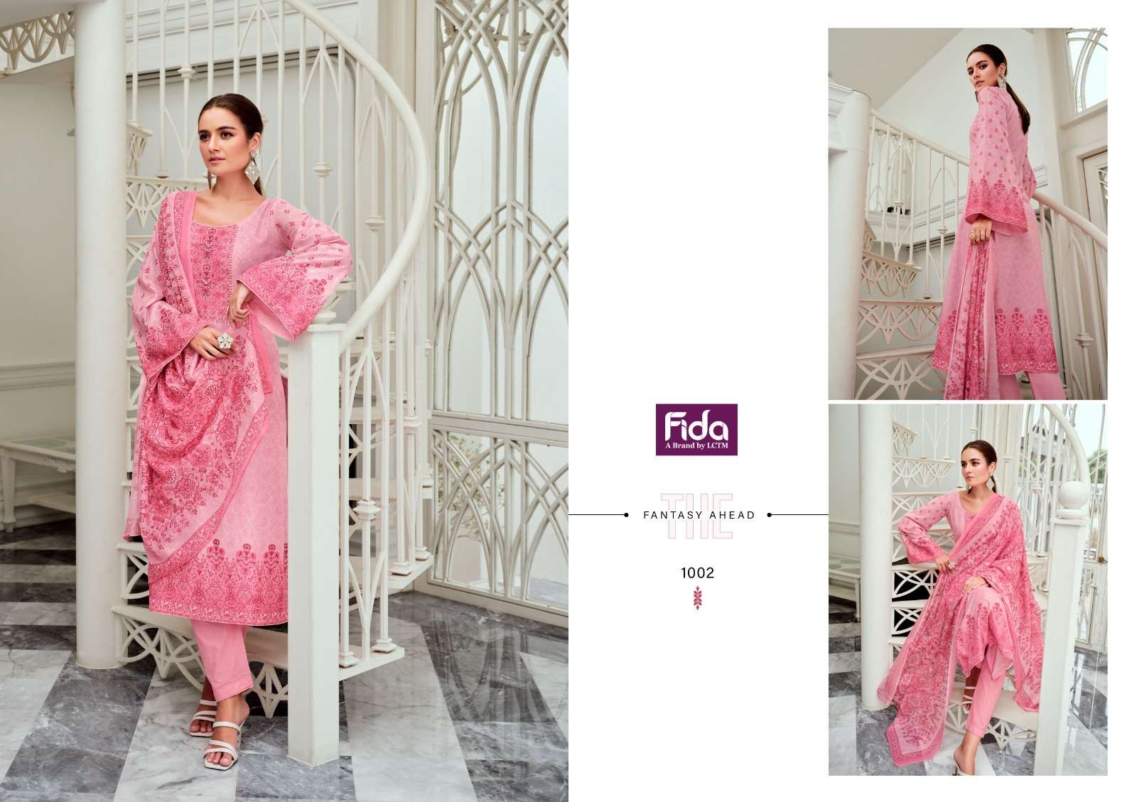 Fida Posheeda Karachi Cotton Dress Material Wholesale catalog