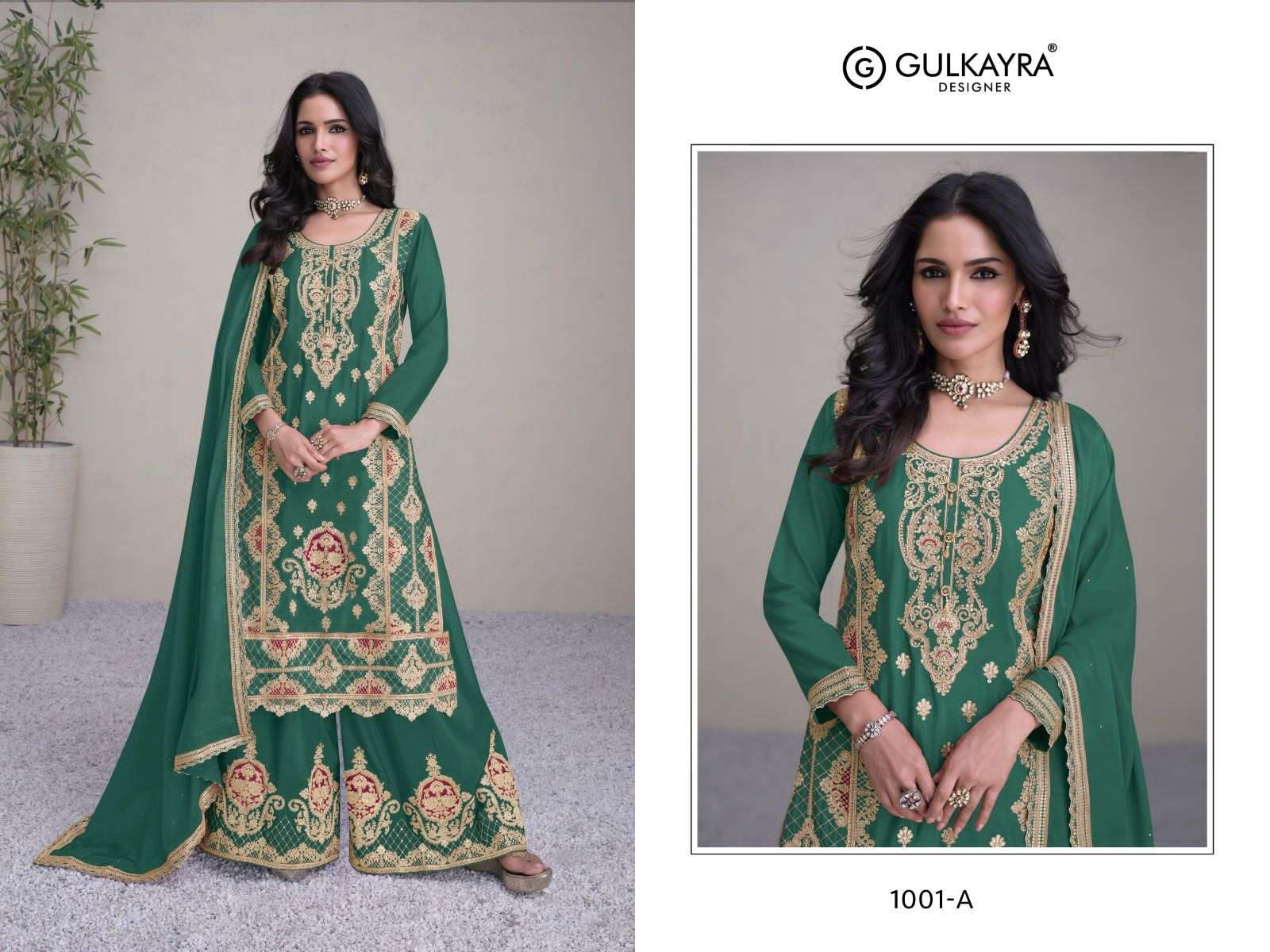 Gulkayra Hirwa Real Chinon Designer Salwar Kameez Wholesale catalog