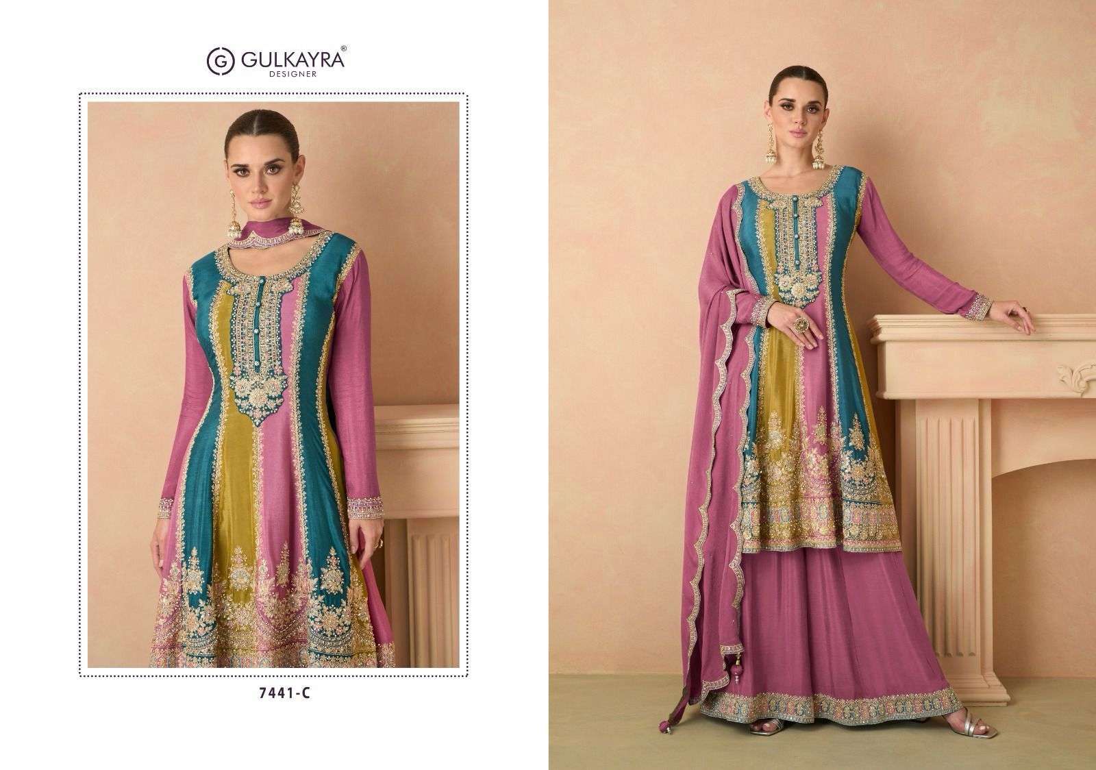 Gulkayra Izhar 7441 Colors Real Chinon Designer Salwar Suits Wholesale catalog