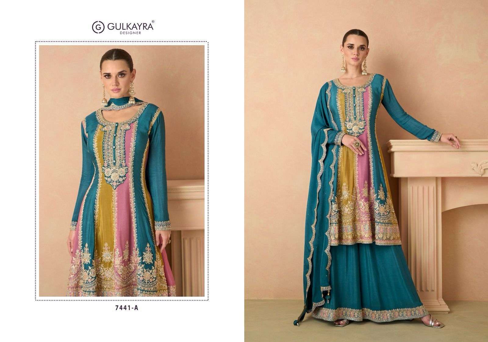 Gulkayra Izhar 7441 Colors Real Chinon Designer Salwar Suits Wholesale catalog