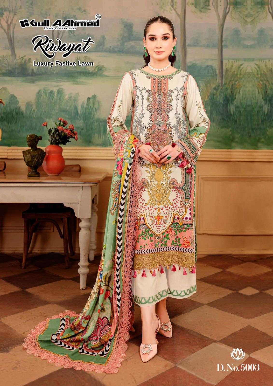 Gull A Ahmed Riwayat Vol 5 Lawn Cotton Dress Material Wholesale catalog