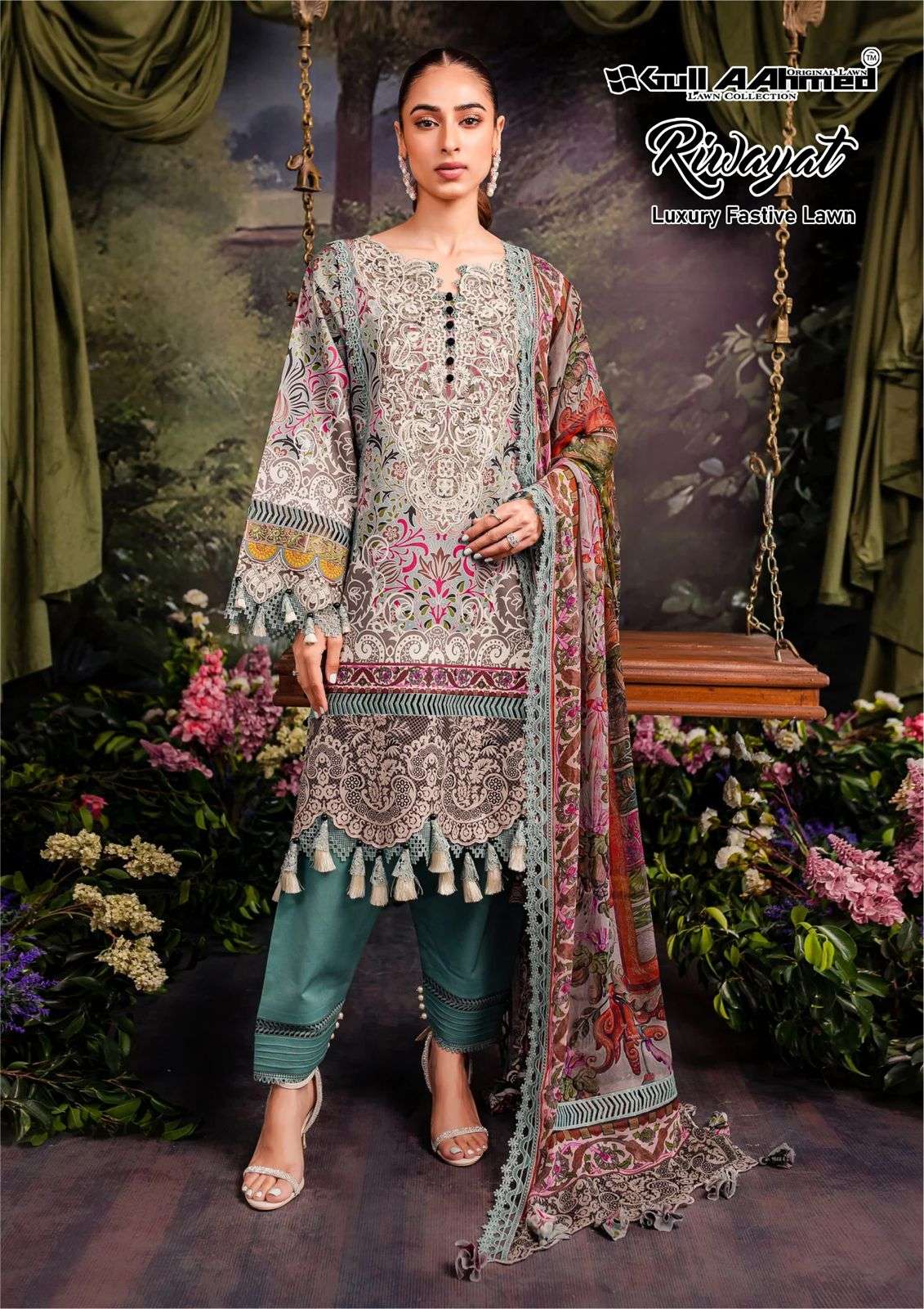 Gull A Ahmed Riwayat Vol 5 Lawn Cotton Dress Material Wholesale catalog