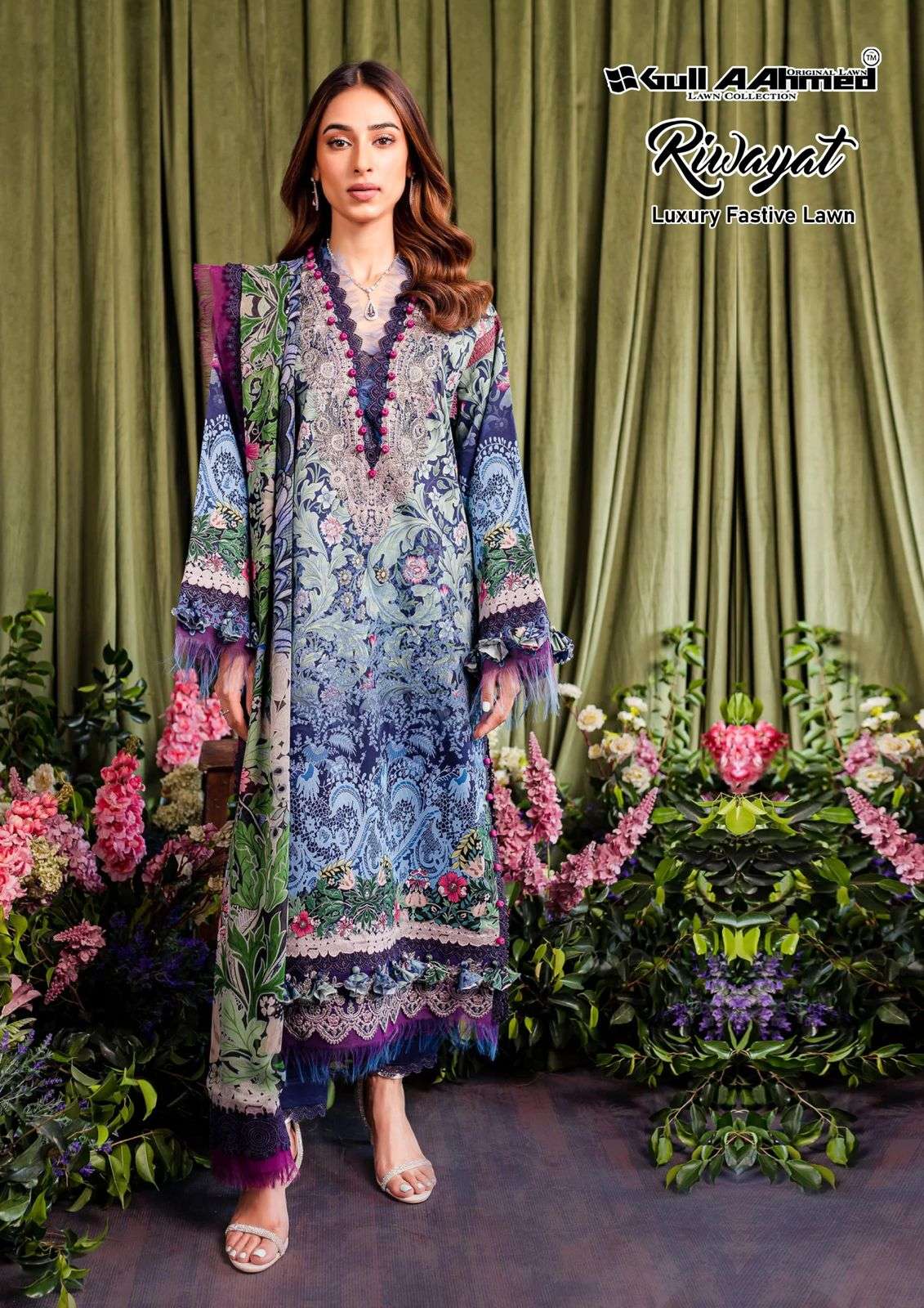 Gull A Ahmed Riwayat Vol 5 Lawn Cotton Dress Material Wholesale catalog