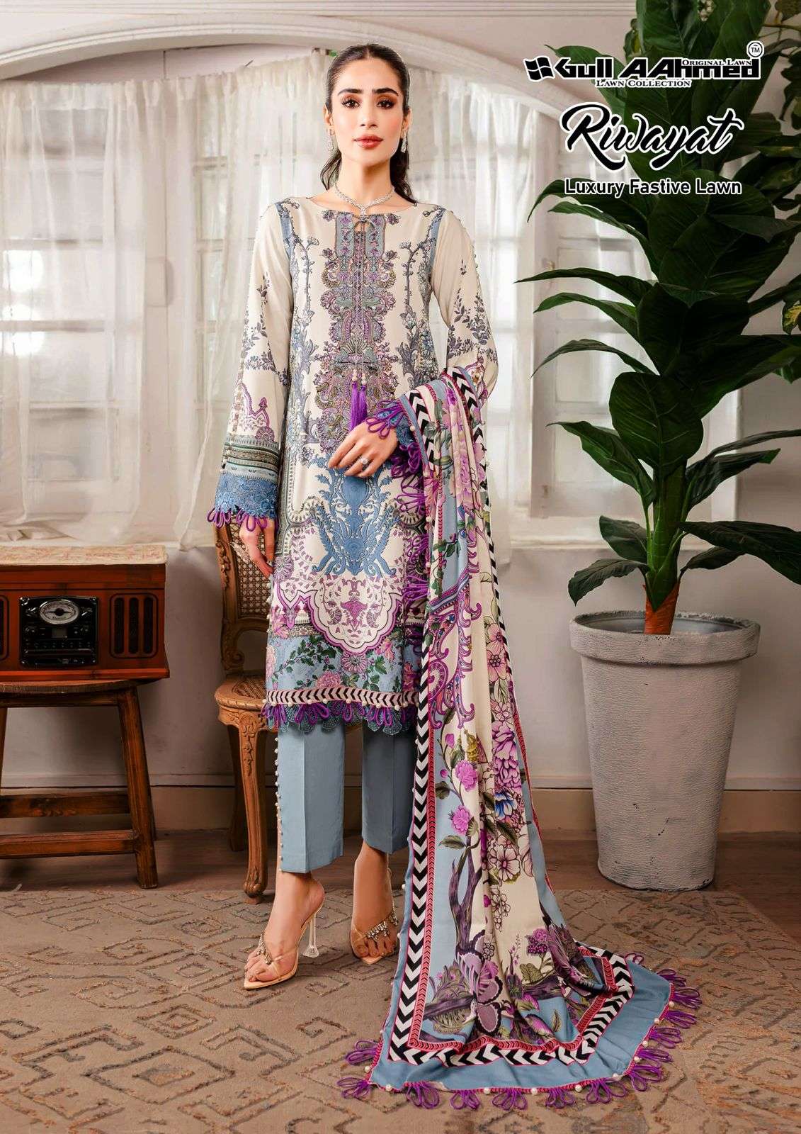 Gull A Ahmed Riwayat Vol 5 Lawn Cotton Dress Material Wholesale catalog