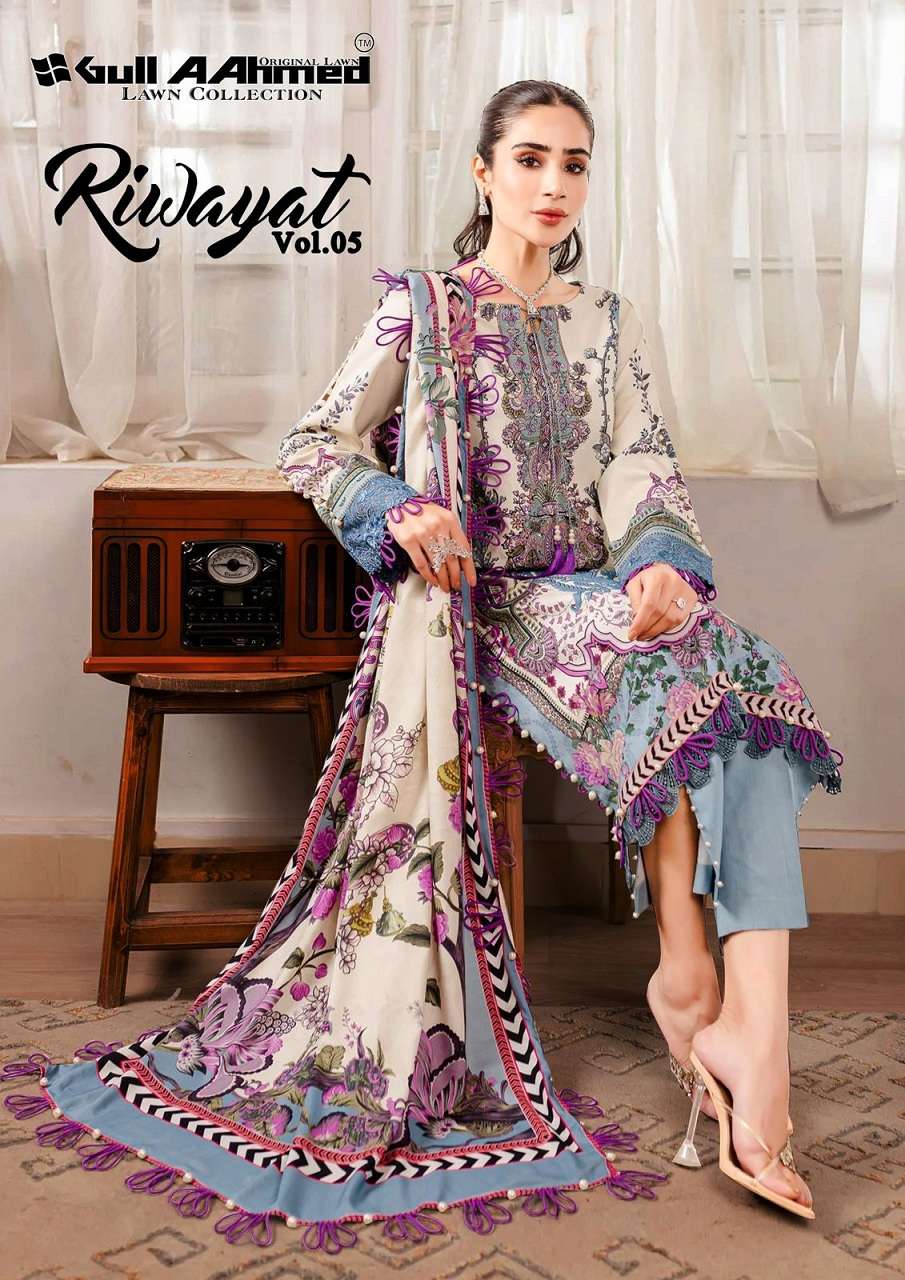 Gullahmed Riwayat Lawn Collection Vol-5- Dress Material Wholesale Catalog