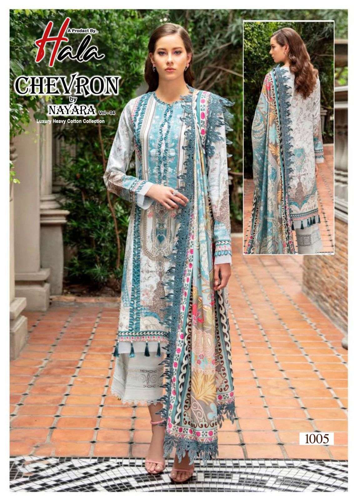 Hala Chevron Vol 4 Heavy Cotton Dress Material Wholesale catalog