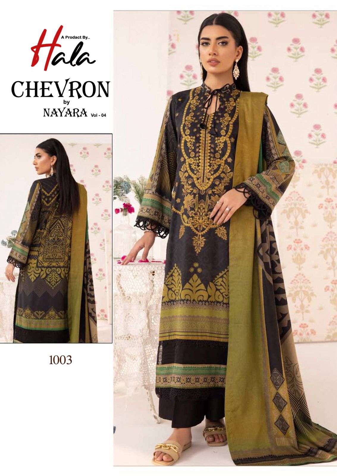 Hala Chevron Vol 4 Heavy Cotton Dress Material Wholesale catalog