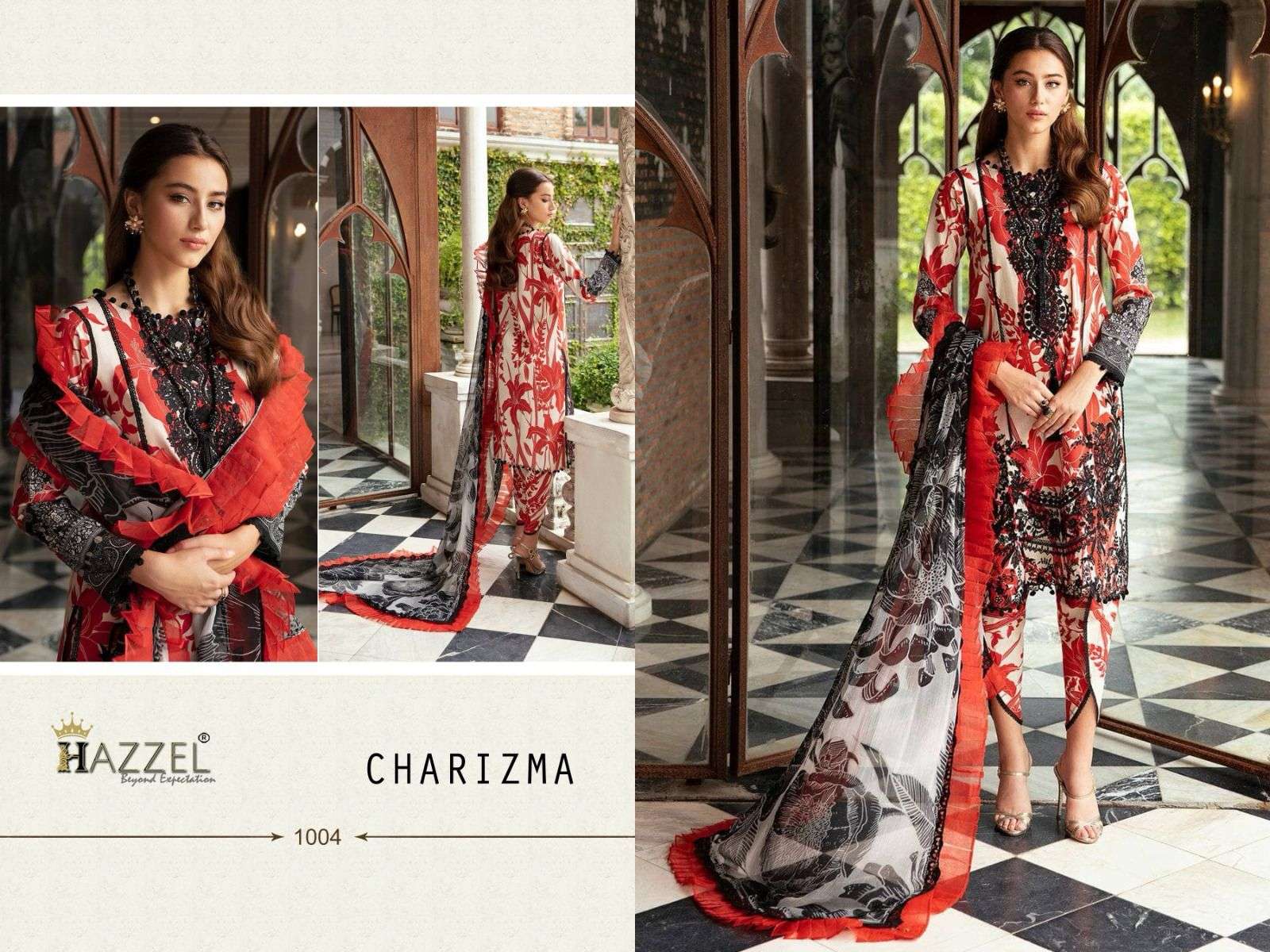 Hazzel Charizma Chiffon Dupatta Pakistani Suits Wholesale catalog