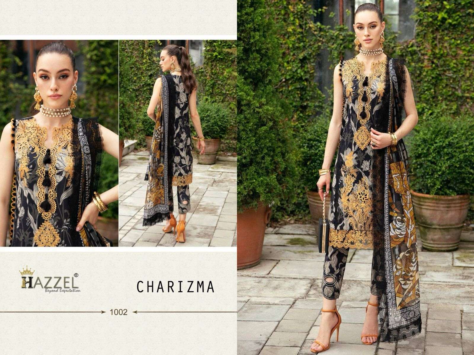 Hazzel Charizma Cotton Dupatta Pakistani Suits Wholesale catalog