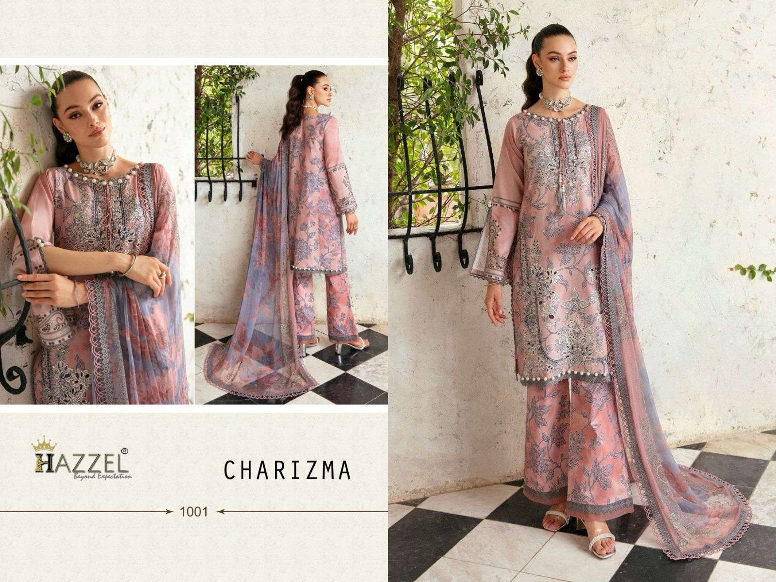Hazzel Charizma Cotton Dupatta Pakistani Suits Wholesale catalog