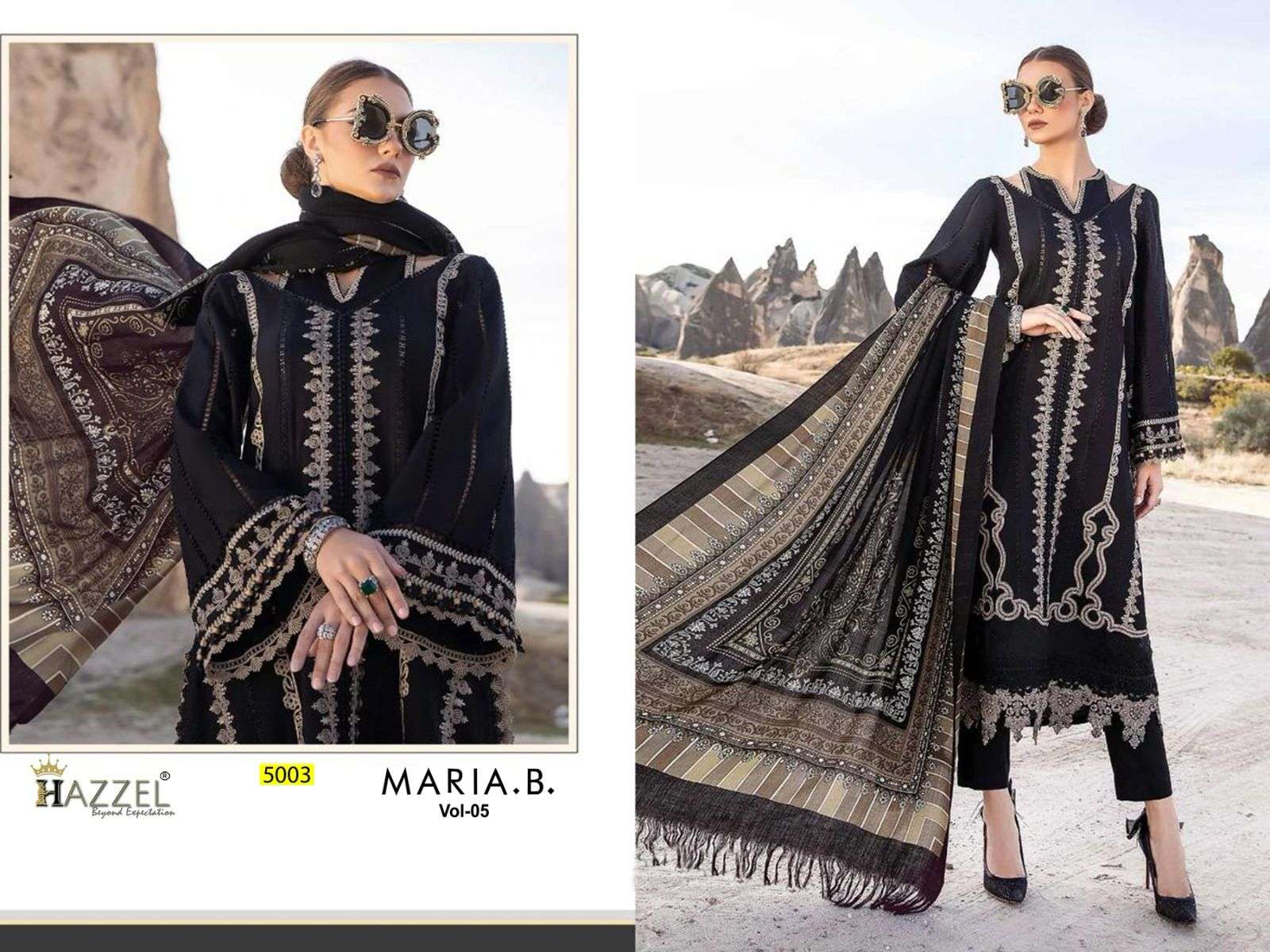 Hazzel Maria B Vol 5 Cotton Dupatta Pakistani Suits Wholesale catalog